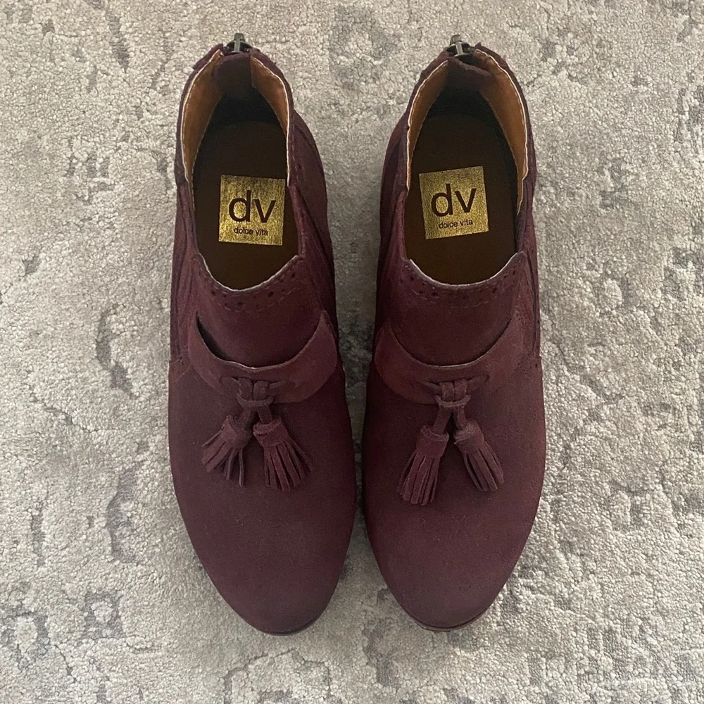 Dolce Vita Burgundy Suede Ankle Boots